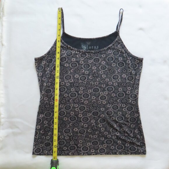 Peruvian Pima Cotton Tank Top Casual Geometric Print Large Soft Comfortable Soma - Picture 6 of 8